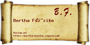 Bertha Füzike névjegykártya